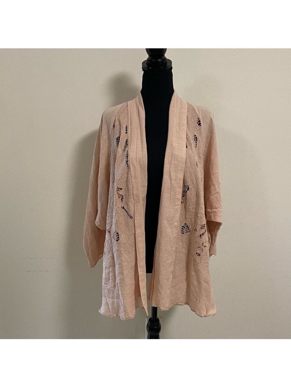 Free People Cardigan Women’s Size XS Soft Pink Cool Nights Embroidered Cardigan